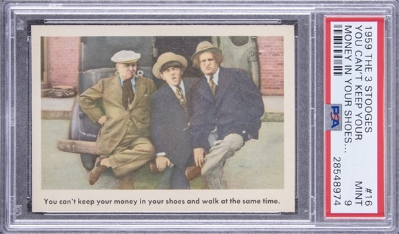 1959 Fleer "Three Stooges" #16 "You Cant Keep… " – PSA MINT 9